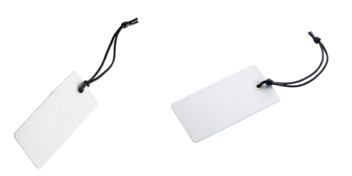 Blank tags isolated with transparent background