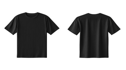 Naklejka premium Black Short Sleeve T-Shirt Mockup - Front & Back. png