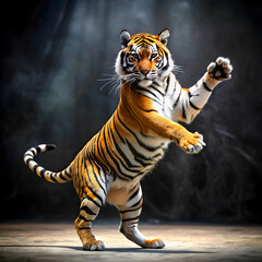 Obraz premium imagine a tiger doing dance