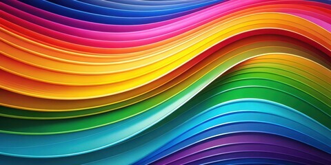 Obraz premium A vibrant rainbow spectrum of curved lines, each a unique shade, creating a dynamic abstract design.