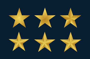 Obraz premium Golden stars illustrations set.