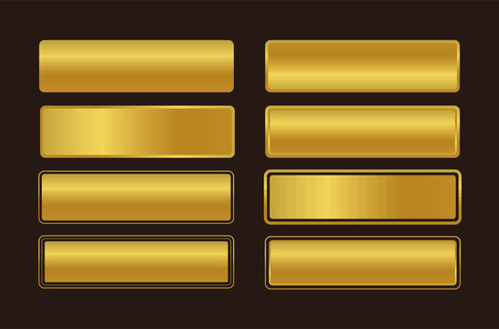 Golden CTA buttons set.