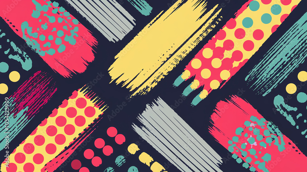 Aufkleber vibrant abstract brushstrokes a professional design composition of colorful patterns and textures to