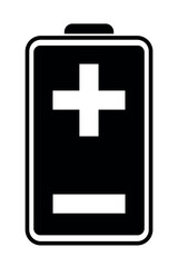 Fototapeta premium Battery charging vector icon. Charge level indicator. Black and white illustration.