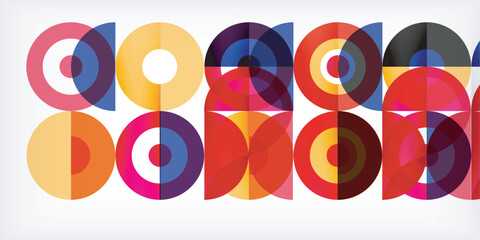 Obraz premium Colorful circle abstract background. Template for wallpaper, banner, presentation, background