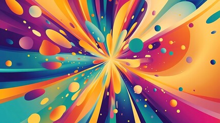 A vibrant abstract background with a burst of colorful shapes and patterns