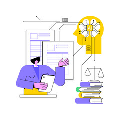 AI-Backed Legal Research abstract concept vector illustration.