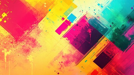 Naklejka premium A vibrant background with a colorful geometric pattern, creating a lively and energetic feel
