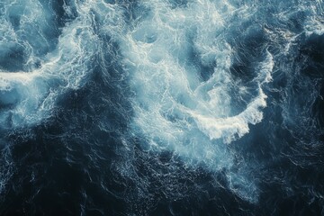 Fototapeta premium Aerial View of Ocean Waves and Whitecaps