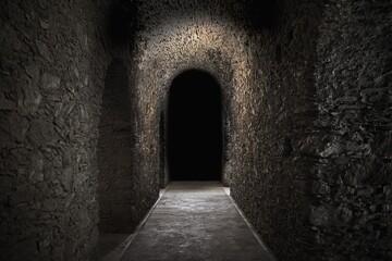 Obraz premium Scary underground, old house cellar