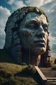 Mystical Ancient Stone :  Stone Statue of Landscape nature beauty
