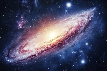 Fototapeta premium Spiral Galaxy in Deep Space: A Cosmic Tapestry of Stars and Nebulae
