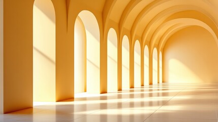 Soft Light Interior with Archways in Editorial Style