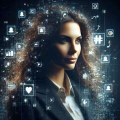 57 Photogrammed Influencer A photogram of the businesswoman's fa