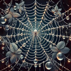 149 Spider Web Pixelated intricate spider web with photogram lik