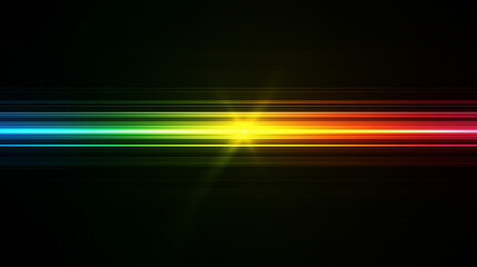 Shiny Rainbow Horizontal Line on Black Backdrop