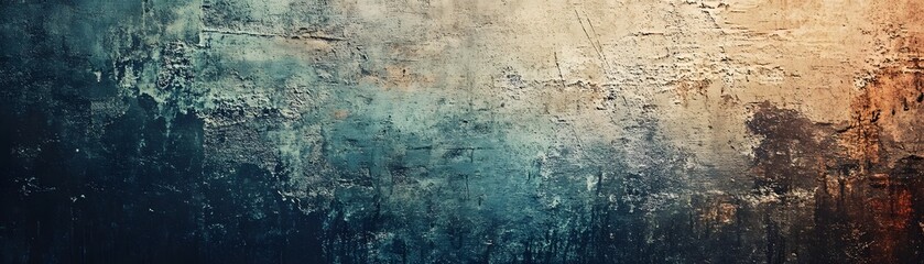 Obraz premium Abstract Textured Wall with Dark Blue, Teal, and Beige Paint