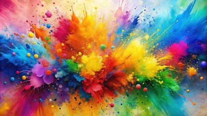 A vibrant and dynamic explosion of color, a symphony of hues and shades in a captivating dance of artistic expression.