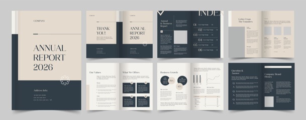 Annual Report Brochure Template, Vector Template, Proposal Design, A4 Template