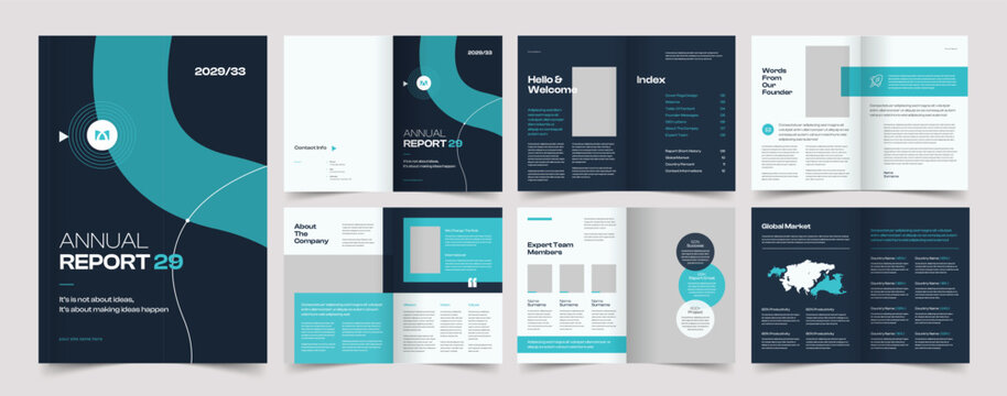 Annual Report Template Brochure Layout, Company Profile, Business Plan, Print