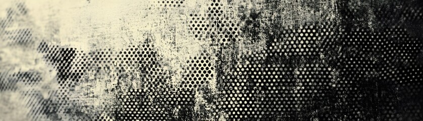Abstract Grunge Texture with White Dust and Black Circular Patterns