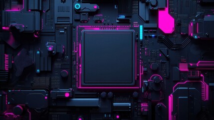 Fototapeta premium Central Processing Unit in High-Tech Environment