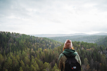 Discovering the Beauty of Nature A Stunning View from a Mountain Overlooking a Lush and Dense Forest Filled with Greenery and Wildlife