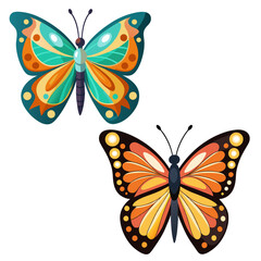 Obraz premium Orange and Blue Butterflies.