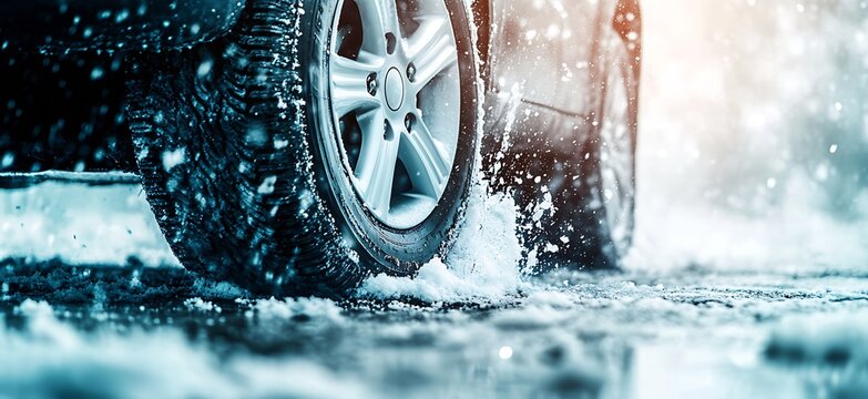 Automobile Tire Providing Superior Grip on Icy Winter Roads : Generative AI