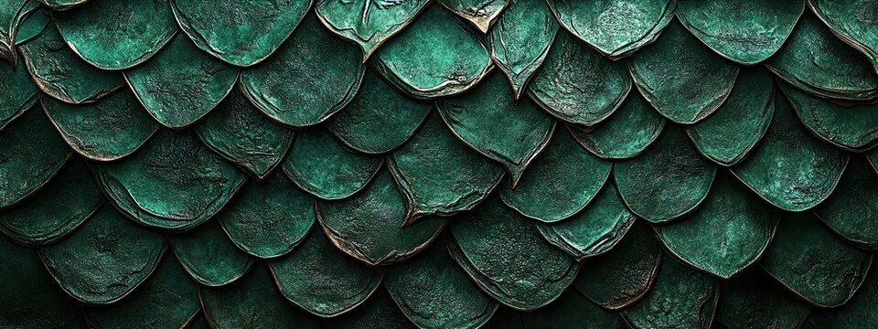 Dragon skin green scale pattern fish texture snake mermaid reptile. Background green dinosaur skin dragon fantasy 3D scaly metal abstract illustration squama sea color tale animal design macro blue