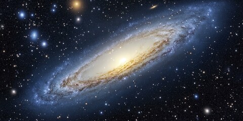 Fototapeta premium Spiral Galaxy in Deep Space: A Celestial Tapestry