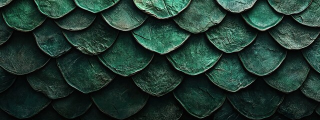 Dragon skin green scale pattern fish texture snake mermaid reptile. Background green dinosaur skin dragon fantasy 3D scaly metal abstract illustration squama sea color tale animal design macro blue