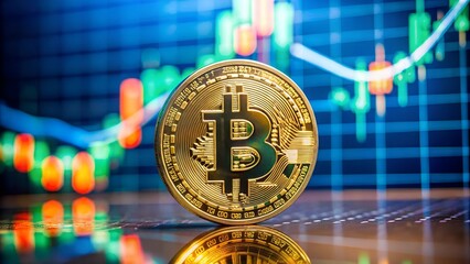 Bitcoin stock growth Investment in virtual assets Investment platform with charts Background