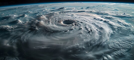 satellite snapshot of a huge hurricane as seen from orbit