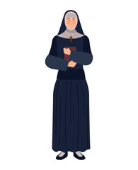 catholic nun with bible
