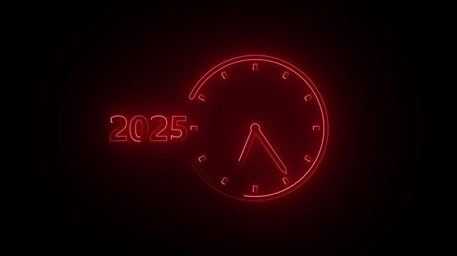 2024 to 2025 year change concept with clock icon. clock icon concept with year change 2025.