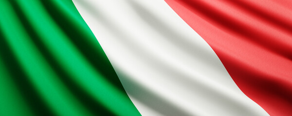 Waving flag of Italy - Flag of Italy - 3D illustration	