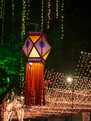 Diwali decorative lamps  or Akash Kandil or Lantern lights. Festive season in Mumbai during Diwali.