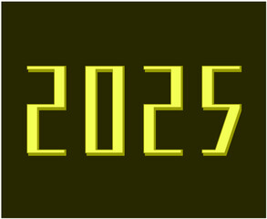2025 Happy New Year Design Number Vector Abstract Symbol Illustration