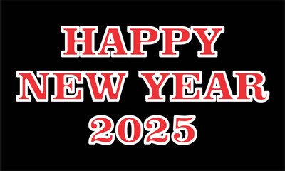 Obraz premium Bold Happy New Year 2025 Design with Yellow Accents and Red Dots
