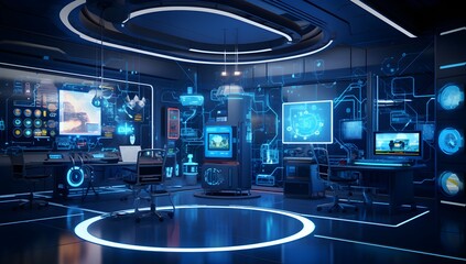 Obraz premium the concept of the Internet of Things with an image of a smart home, featuring various connected devices and appliances , the concept of the Internet of Things with an image of a smart home .