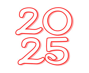 Fototapeta premium 2025 Happy New Year Design Number Vector Abstract Symbol Illustration