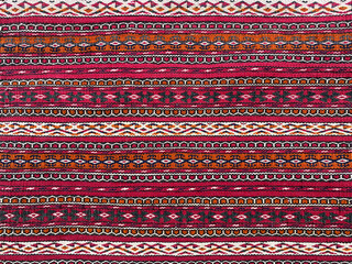 colorful thai handcraft peruvian style rug surface old vintage torn conservation Made from natural...