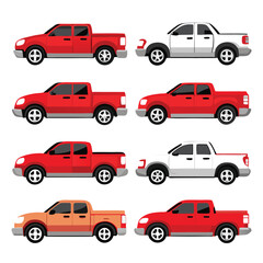 Naklejka premium set of red and white cars