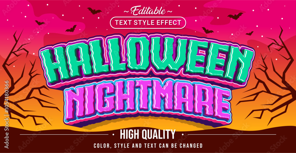 Poster editable text style effect - halloween nightmare text style theme.