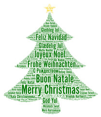 Fototapeta premium Merry Christmas in different languages word cloud 