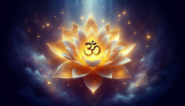 3532_OM symbol on lotus flower