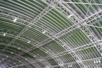 Obraz premium An impressive building showcases a stunning ecofriendly green roof with innovative design and sustainable materials, embodying modern engineering in construction techniques