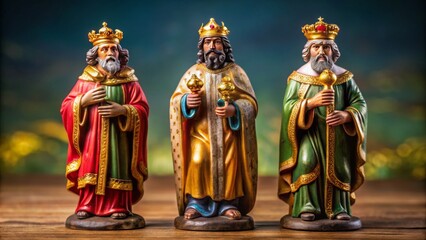 Obraz premium Three wise men figurines for christmas nativity displays and holiday decor