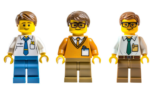 Set of 3 lego figures. Office workers


